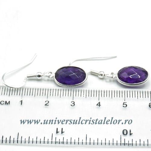 Cercei ametist oval fatetat m1